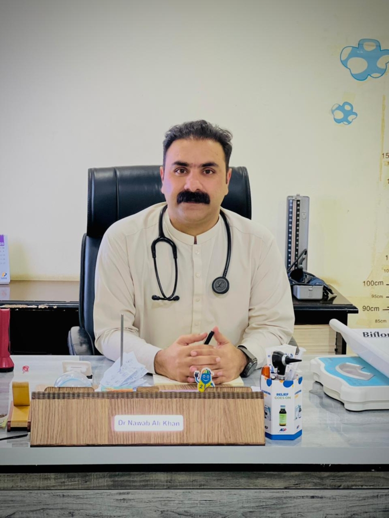 Dr Nawab Ali MBBS MCPS ( RMI Paediatrician Consultant Pediatricion 🏥Alshifa Medical center Opposite THQ Hospital MAtta swat