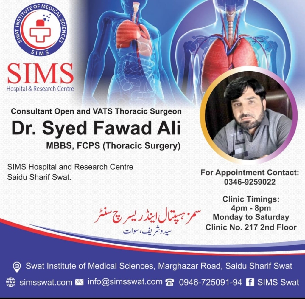 Dr. Syed Fawad Ali SIMS Hospital Saidu Sharif Swat