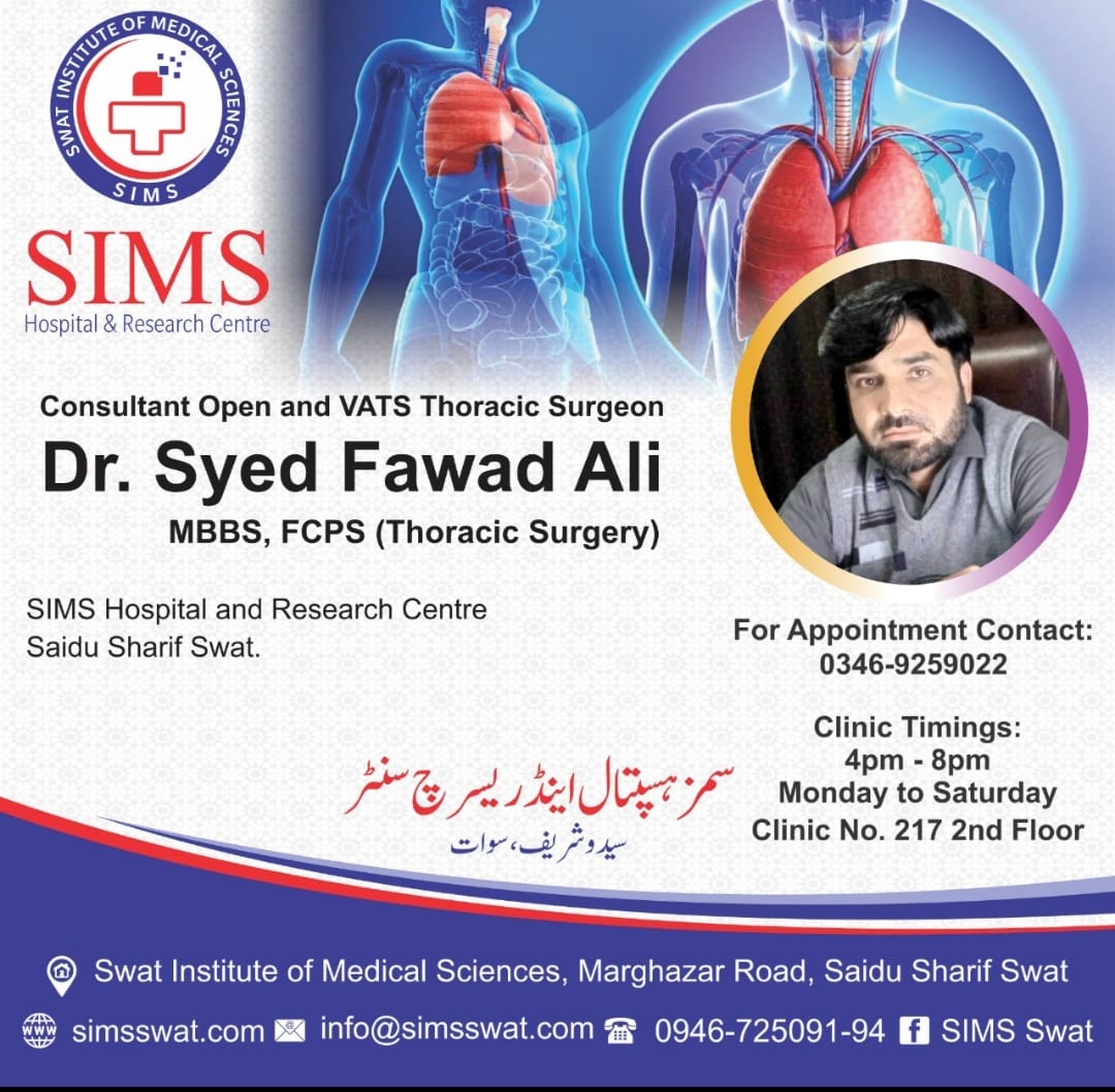 Dr. Syed Fawad Ali SIMS Hospital Saidu Sharif Swat