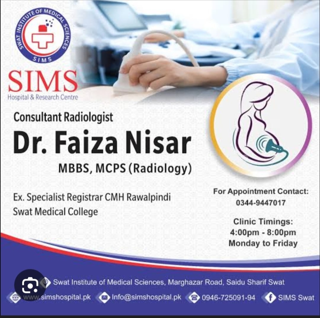 Dr. Faiza Nisar Sims Hospital Saidu Sharif Swat