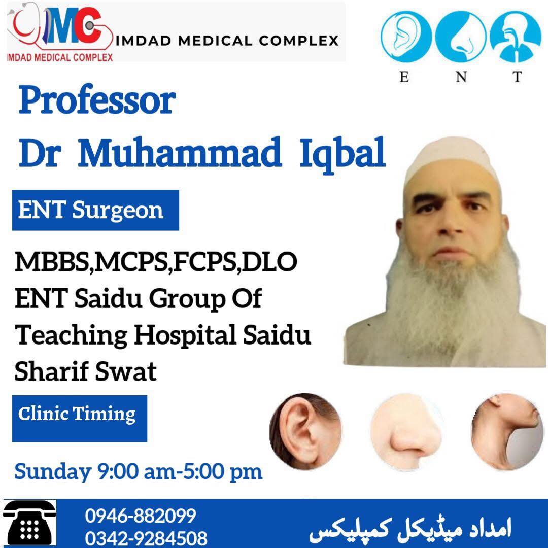 prof. dr. muhammad iqbal ent - imdad medical center madyan