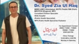 Dr Syed Zia Ul Haq - Shifa Hospital Saidu Sharif Swat