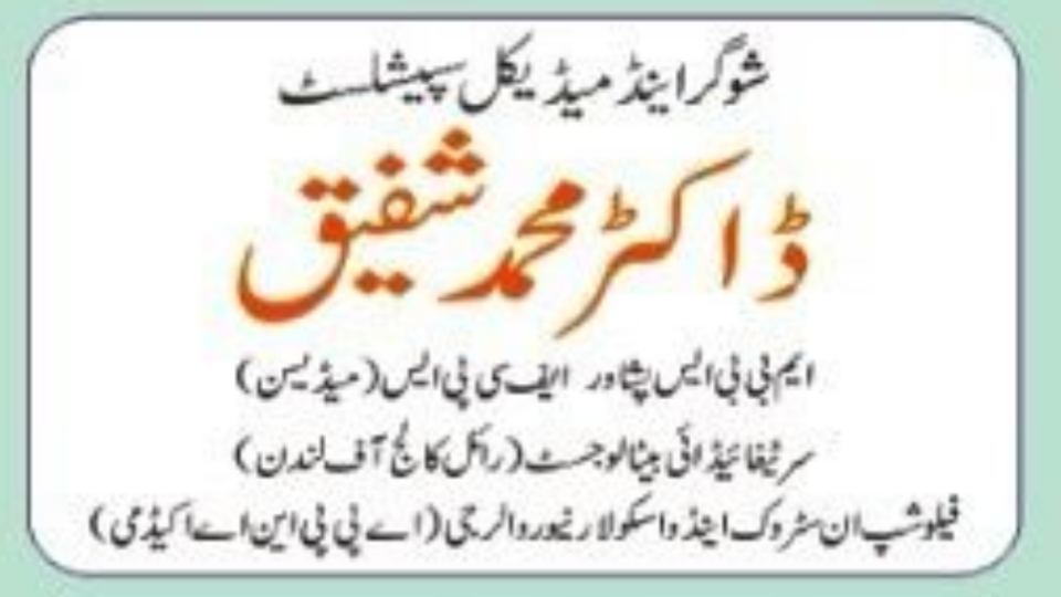 Dr Muhammad Shafiq | Swat International Hospital Saidu | kpk Doctors | Swat Doctors