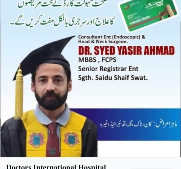 Dr Yasir Ahmad | Doctors International Hospital | Kpk Doctors | swat doctors