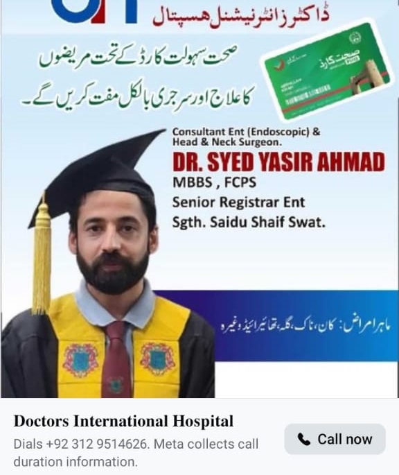 Dr Yasir Ahmad | Doctors International Hospital | Kpk Doctors | swat doctors